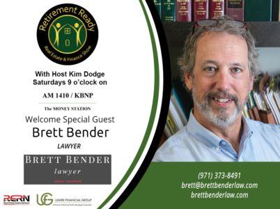 Kim Dodge, and Andrew Usher, Reverse Mortgage and Mortgage Specialists, Usher Financial Group, a division of American Pacific Mortgage Corporation, Brett Bender, Attorney