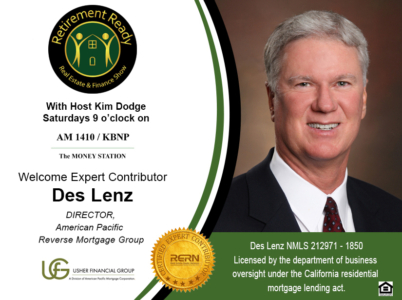 Kim Dodge and Andrew Usher, Mortgage Consultants with Usher Financial Group,  Des Lenz, Director American Pacific Reverse Mortgage Corporation, Reverse Mortgage Helps Pay Medical Costs